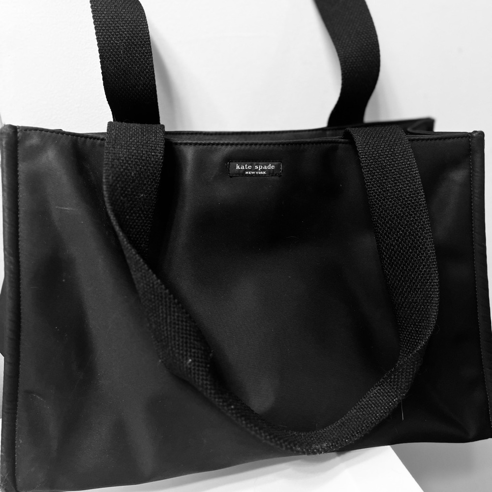 Kate Spade | black, large, nylon, zippered tote bag